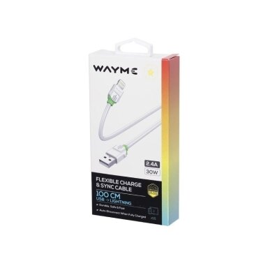 Charging and synchronization cable, Silicone cable 100 cm, USB > Lightning, max. 30W