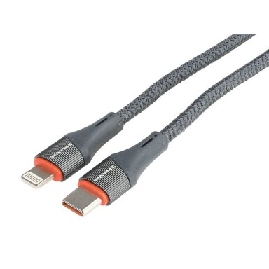 PREMIUM Charging and synchronization cable, Microfiber braid 100 cm, USB-C > Lightning, max. 30W