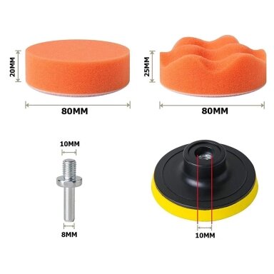 Polishing pads - sponges 80mm M10 11pcs