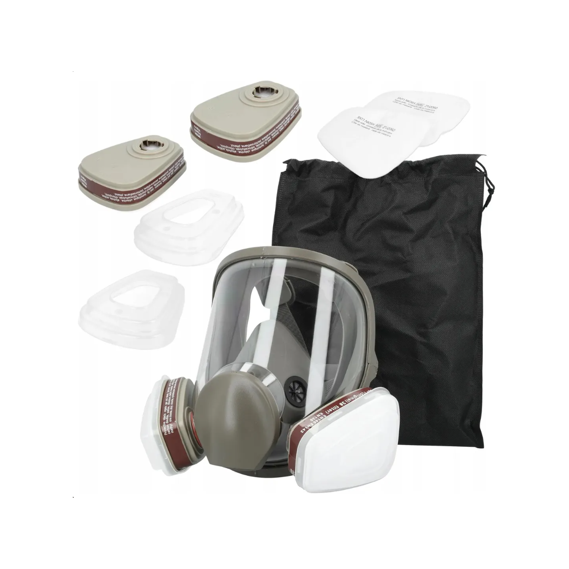 6800 Respirator - protective full face mask complete set with carbon filters + 10pcs additional pre-filters 1 6800 Respirator - protective full face mask complete set with carbon filters + 10pcs additional pre-filters 1