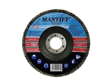 Lapelinis šlifavimo diskas metalui, medienai, 125x22.23 mm P60 1