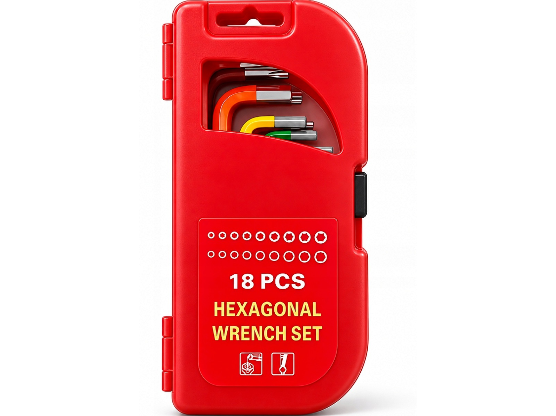 Torx ir šešiakampiai raktai 18vnt. rinkinys su dėklu 2