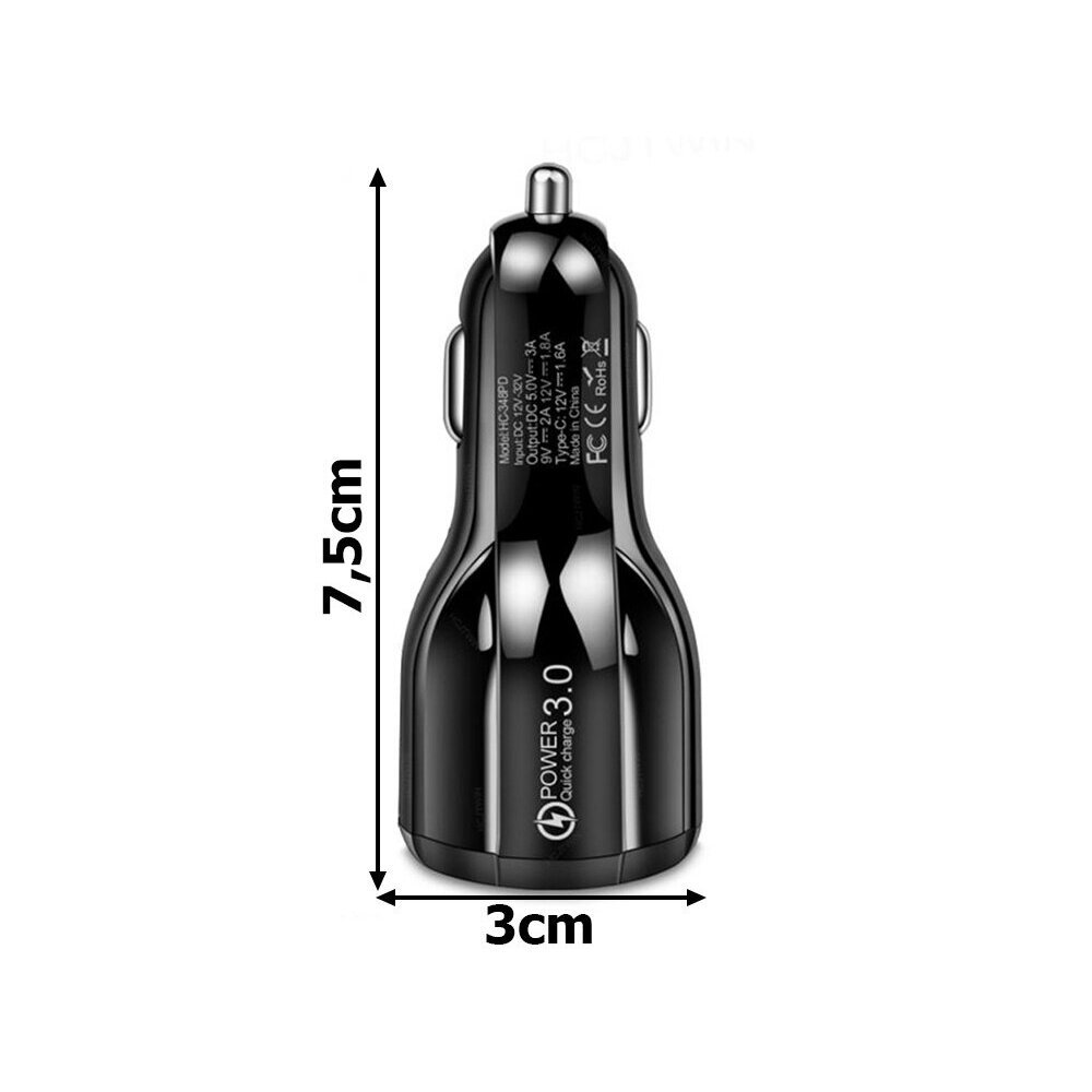 12-24V Car charger - charger - adapter 2 X USB QuickCharger 3.0 4