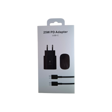 Phone charger 25W + cable usb type c usb c 100cm (black)