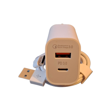 Phone charger 20W + cable usb - usb type c 100cm (white)