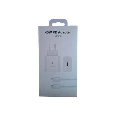 Phone charger 45W + cable usb type c usb c 100cm (white)