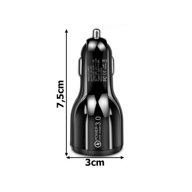 12-24V Car charger - charger - adapter 2 X USB QuickCharger 3.0 4
