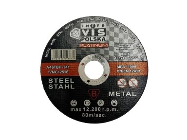 PLATINUM metalo pjovimo diskas 125 x 1,6 x 22.23 mm PREMIUM KOKYBĖ