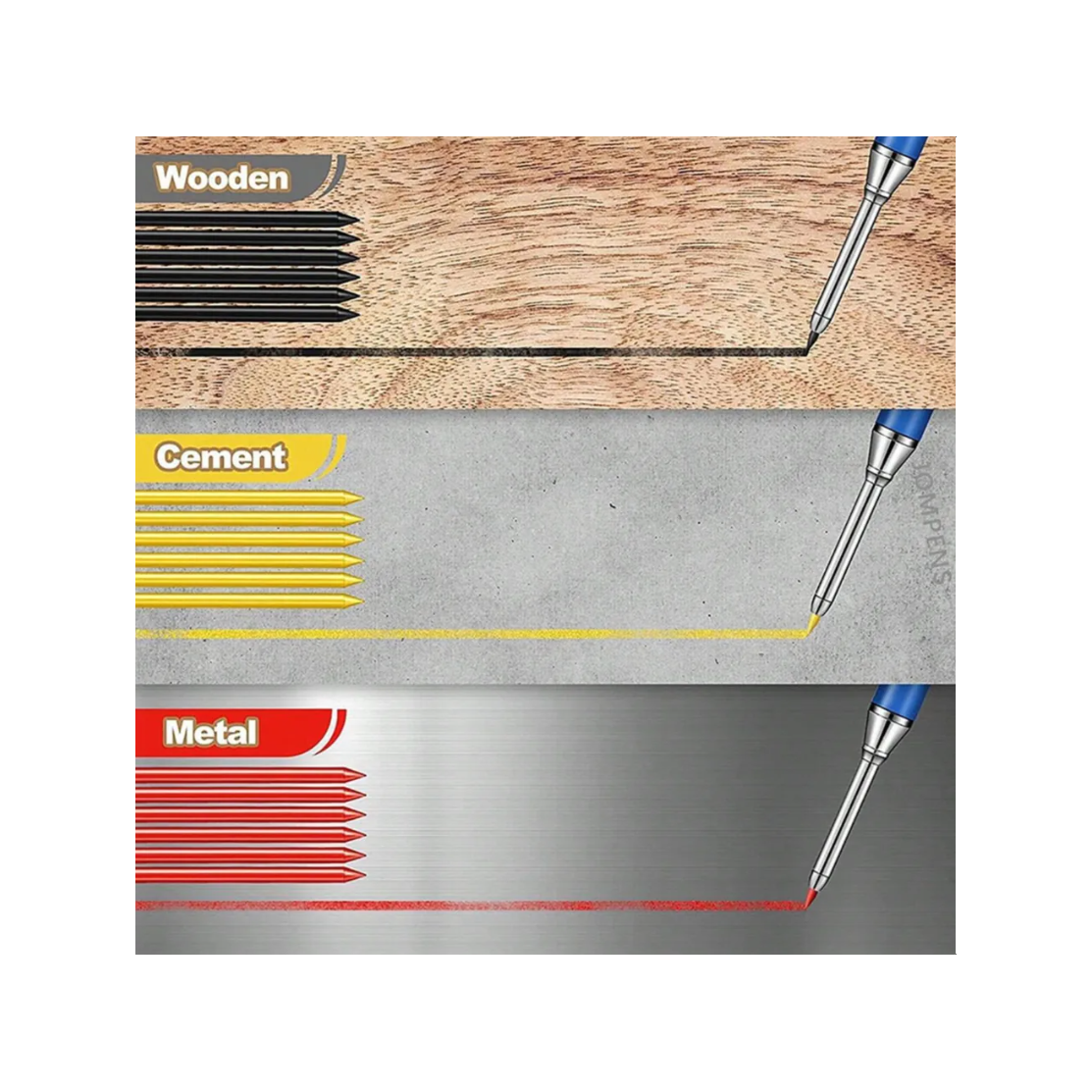 Marker - automatic pencil + 13pcs spare pencil cartridges for wood, concrete, metal (unpainted) 1