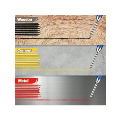 Marker - automatic pencil + 13pcs spare pencil cartridges for wood, concrete, metal (unpainted) 1 Marker - automatic pencil + 13pcs spare pencil cartridges for wood, concrete, metal (unpainted) 1